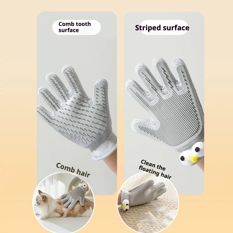 Pet Grooming Gloves for Effortless Cleaning and Massage